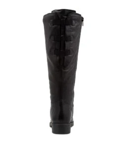 Cleanses Black Leather Knee High Boots -Lynx Shoes Shop SU12147BLALE 3