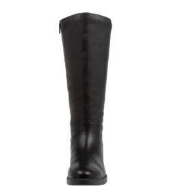 Cleanses Black Leather Knee High Boots -Lynx Shoes Shop SU12147BLALE 6