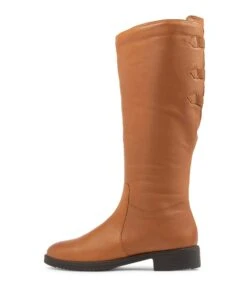 Cleanses Tan Leather Knee High Boots