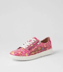 Zamel Fuchsia Spring Leather Patent Sneakers -Lynx Shoes Shop SU12182QGYGU 3