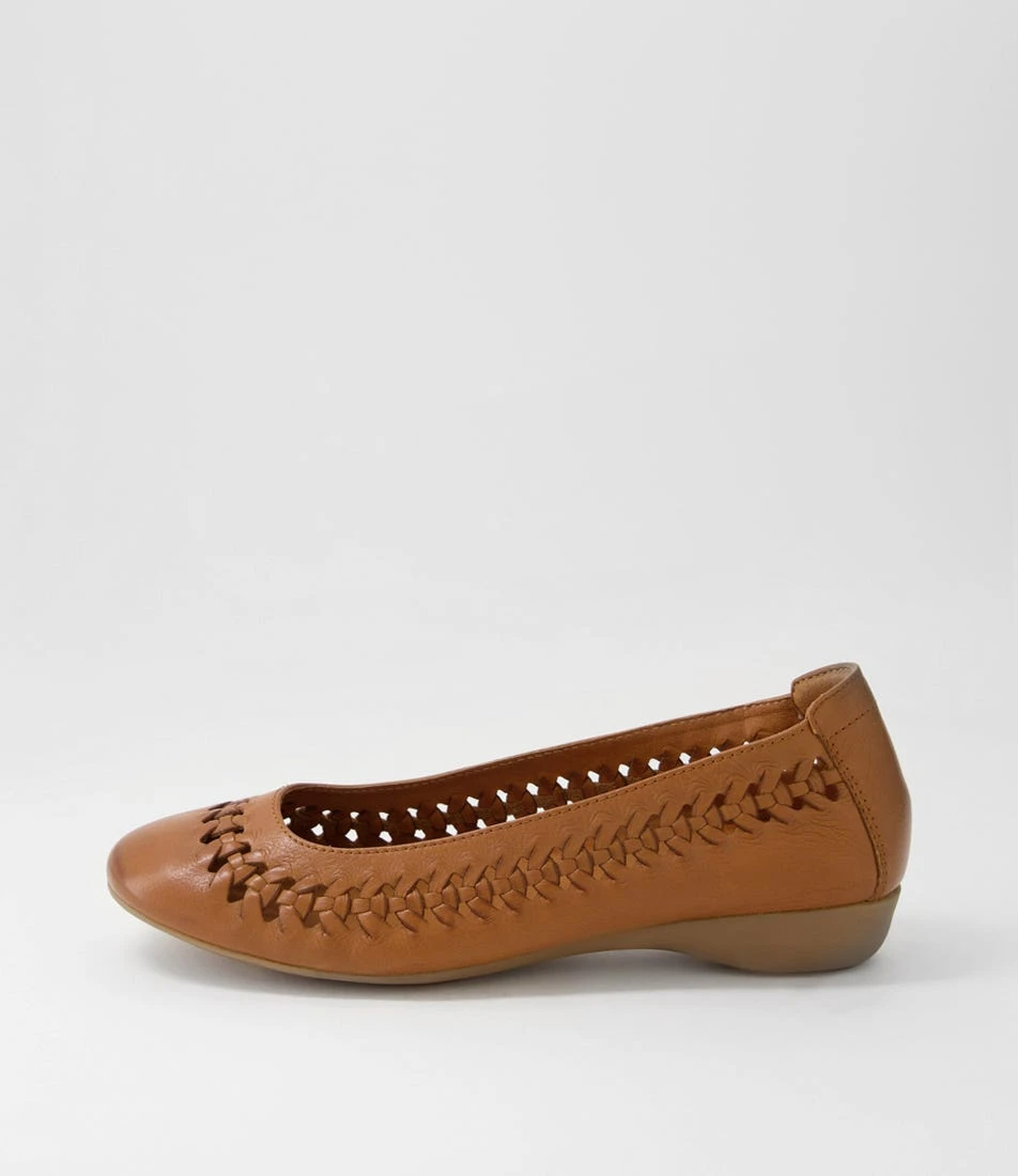 Elsas New Tan Leather Flat Shoes 3 Elsas New Tan Leather Flat Shoes