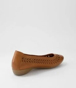 Elsas New Tan Leather Flat Shoes 9 Elsas New Tan Leather Flat Shoes -Lynx Shoes Shop SU12239TJULE 4