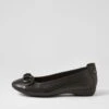 Elvina Black Leather Ballet Flats -Lynx Shoes Shop SU12241B75LE 2