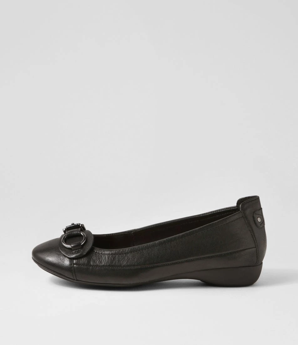 Elvina Black Leather Ballet Flats 3 Elvina Black Leather Ballet Flats