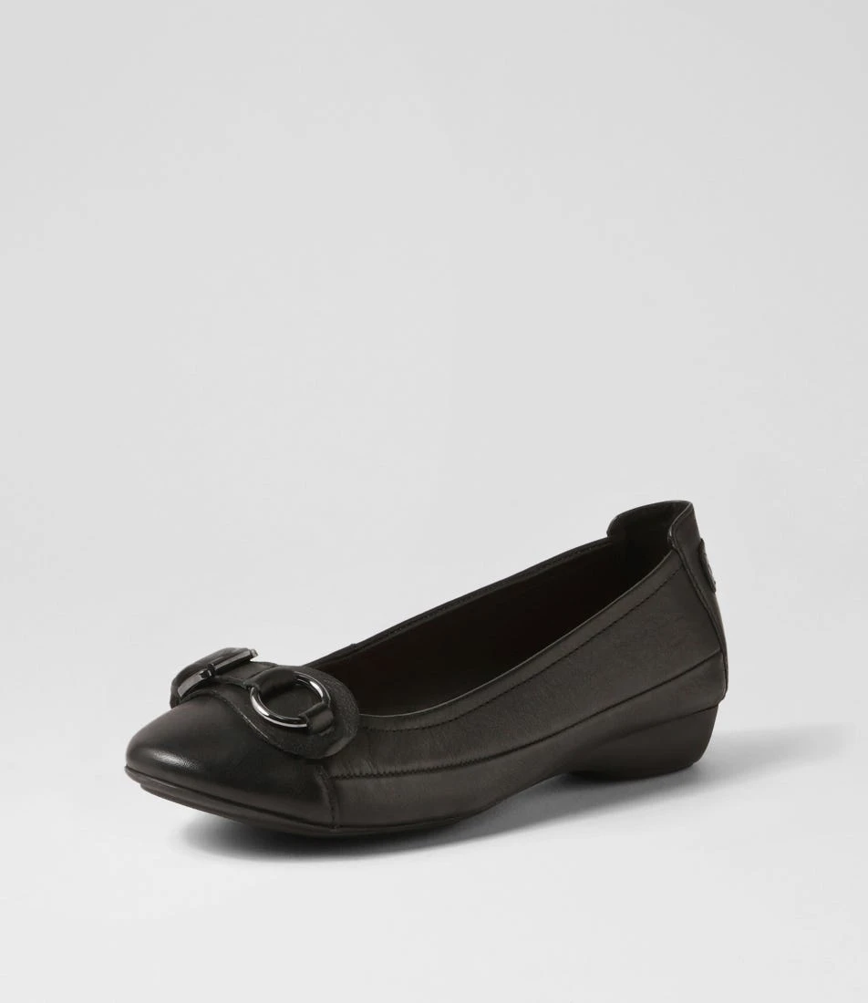 Elvina Black Leather Ballet Flats 4 Elvina Black Leather Ballet Flats - Image 2