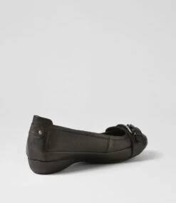 Elvina Black Leather Ballet Flats 9 Elvina Black Leather Ballet Flats -Lynx Shoes Shop SU12241B75LE 4
