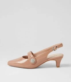 Lisshle2 Biscuit Covered Heel Patent Leather Heels