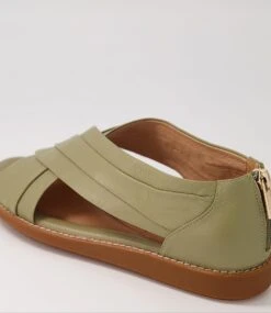 Sensat2 Khaki Leather Sandals -Lynx Shoes Shop SU12280H48LE 6
