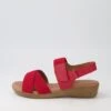 Alead Red Elastic Leather Sandals -Lynx Shoes Shop SU12322R6730 2