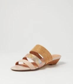 Blessings Dark Nude Pewter Floral Slides -Lynx Shoes Shop SU12337KLXHG 3