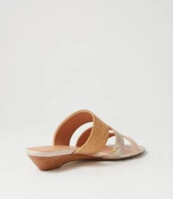 Blessings Dark Nude Pewter Floral Slides -Lynx Shoes Shop SU12337KLXHG 4