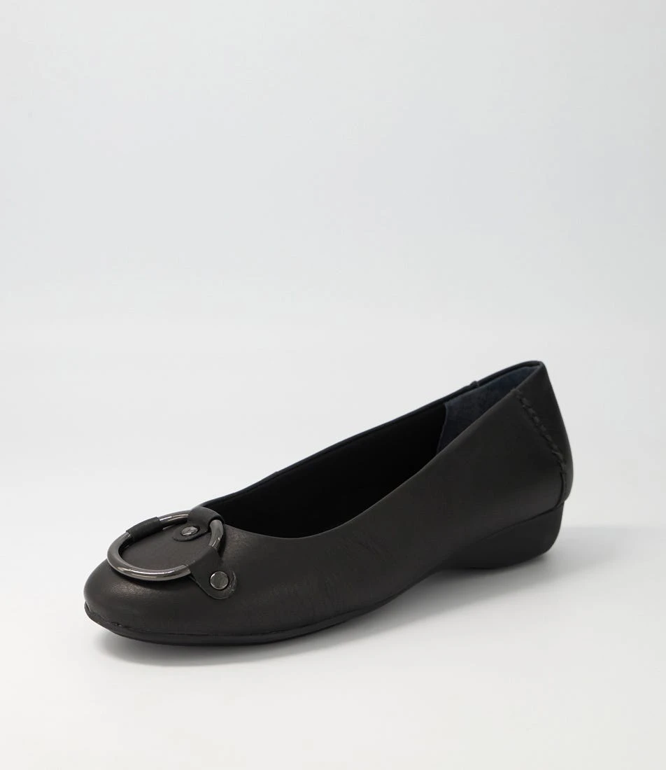 Em Black Leather Ballet Flats 4 Em Black Leather Ballet Flats - Image 2