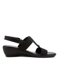 Police Black Elastic Leather Sandals -Lynx Shoes Shop SU12350BLA30 5