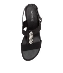 Police Black Elastic Leather Sandals -Lynx Shoes Shop SU12350BLA30 6