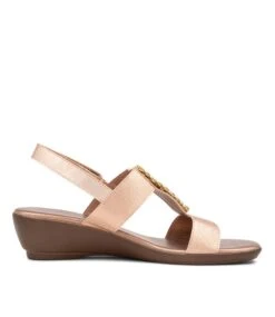Police Rose Gold Elastic Leather Sandals -Lynx Shoes Shop SU12350M6330 5