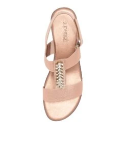 Police Rose Gold Elastic Leather Sandals -Lynx Shoes Shop SU12350M6330 6