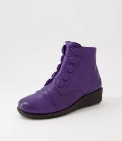 Mabbee Light Purple Leather Ankle Boots -Lynx Shoes Shop SU12390IFBLE 3
