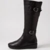 Masterio Black Leather Knee High Boots 1 Masterio Black Leather Knee High Boots -Lynx Shoes Shop SU12393BLALE 2