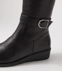 Masterio Black Leather Knee High Boots 10 Masterio Black Leather Knee High Boots -Lynx Shoes Shop SU12393BLALE 5