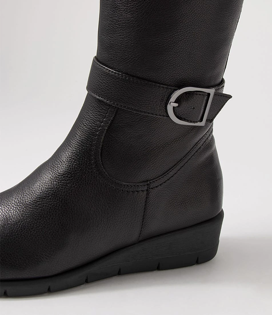 Masterio Black Leather Knee High Boots 6 Masterio Black Leather Knee High Boots - Image 4