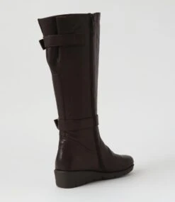 Masterio Dark Brown Leather Knee High Boots -Lynx Shoes Shop SU12393EFJLE 4