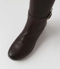 Masterio Dark Brown Leather Knee High Boots -Lynx Shoes Shop SU12393EFJLE 5