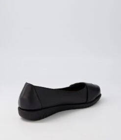Nanien Black Leather Ballet Flats -Lynx Shoes Shop SU12396B75LE 4