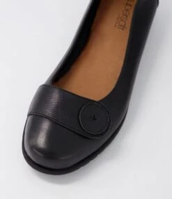 Nanien Black Leather Ballet Flats -Lynx Shoes Shop SU12396B75LE 5