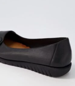 Nanien Black Leather Ballet Flats -Lynx Shoes Shop SU12396B75LE 6