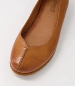 Nareens New Tan Gum Sole Leather Ballet Flats -Lynx Shoes Shop SU12397TZVLE 5