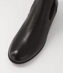 Fragile Black Leather Elastic Chelsea Boots -Lynx Shoes Shop SU12402B5863 5