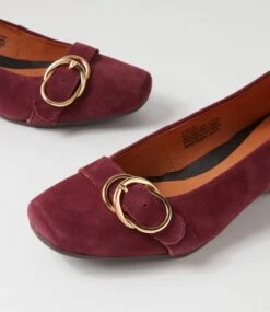 Ryan Wine Suede Pump Heels -Lynx Shoes Shop SU12403R98SU 6