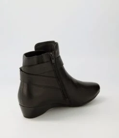 Rachii Black Leather Ankle Boots -Lynx Shoes Shop SU12407BLALE 4