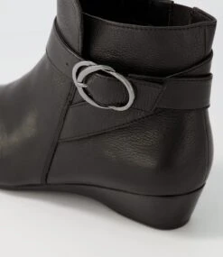 Rachii Black Leather Ankle Boots -Lynx Shoes Shop SU12407BLALE 6