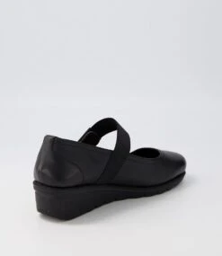 Labor Black Leather Wedges 9 Labor Black Leather Wedges -Lynx Shoes Shop SU12418BLALE 4