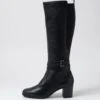 Vantage Black Leather Knee High Boots -Lynx Shoes Shop SU12433B66LE 2