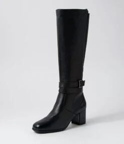 Vantage Black Leather Knee High Boots -Lynx Shoes Shop SU12433B66LE 3