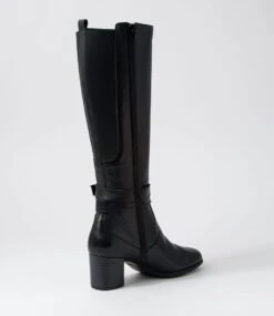 Vantage Black Leather Knee High Boots -Lynx Shoes Shop SU12433B66LE 4
