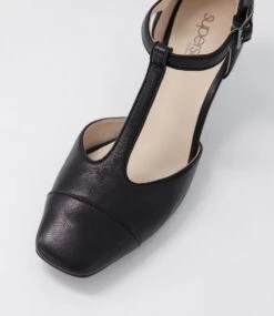 Beelieve Black Leather Mary Jane Heels -Lynx Shoes Shop SU12446BLALE 5