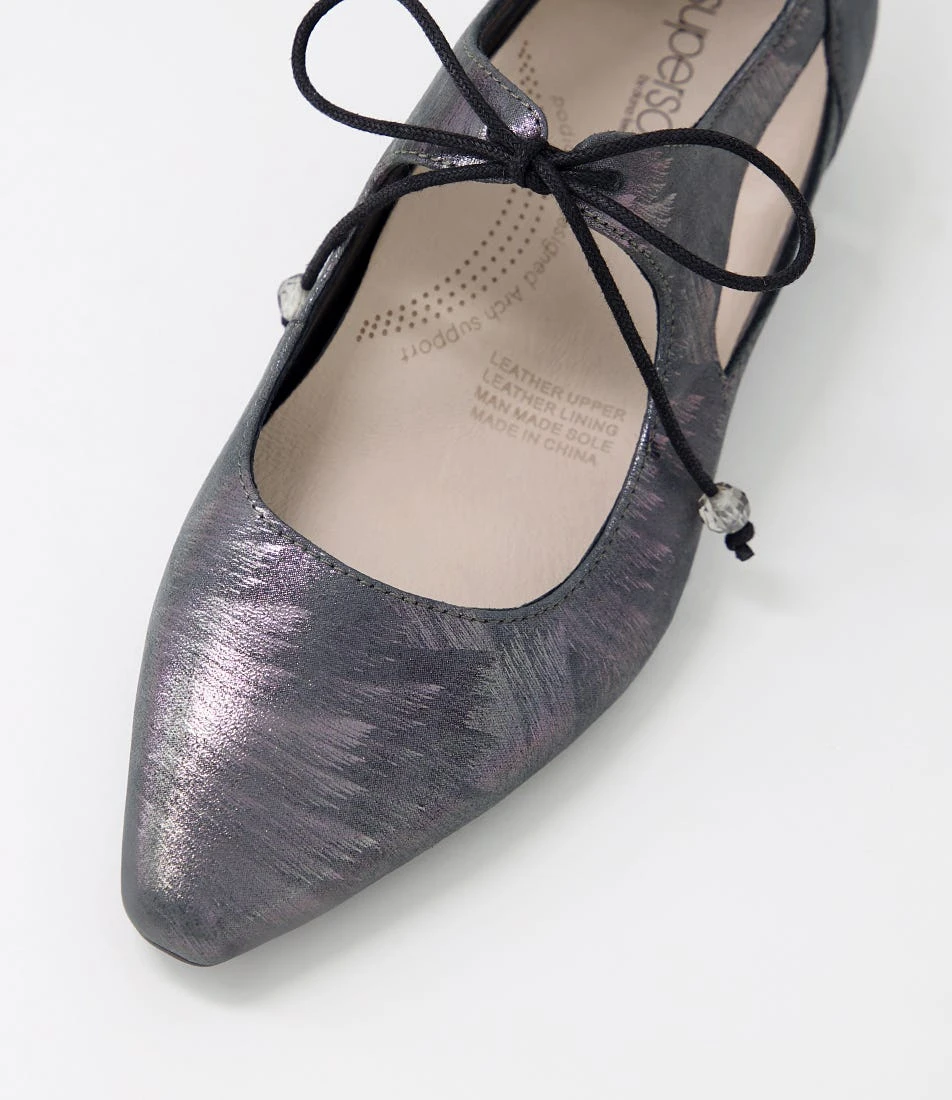 Crushs Brushed Gunmetal Leather Mary Janes 6 Crushs Brushed Gunmetal Leather Mary Janes - Image 4