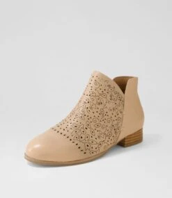 Cissie Dark Nude Leather Ankle Boots -Lynx Shoes Shop SU12453NJDLE 3