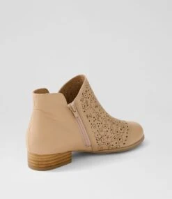Cissie Dark Nude Leather Ankle Boots -Lynx Shoes Shop SU12453NJDLE 4