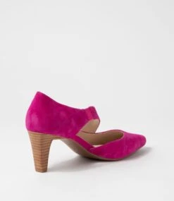 Mayss Fuchsia Suede Heels -Lynx Shoes Shop SU12496P22SU 4