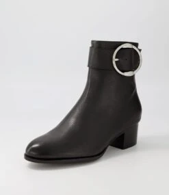 Pouts Black Leather Ankle Boots -Lynx Shoes Shop SU12511BLALE 3