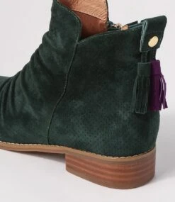 Boo Green Suede Ankle Boots -Lynx Shoes Shop SU12513GRESU 6