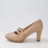 Sorina Nude Leather Mary Jane Heels -Lynx Shoes Shop SU12514NDULE 2