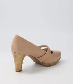 Sorina Nude Leather Mary Jane Heels -Lynx Shoes Shop SU12514NDULE 4