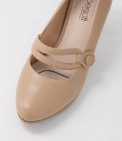 Sorina Nude Leather Mary Jane Heels -Lynx Shoes Shop SU12514NDULE 5