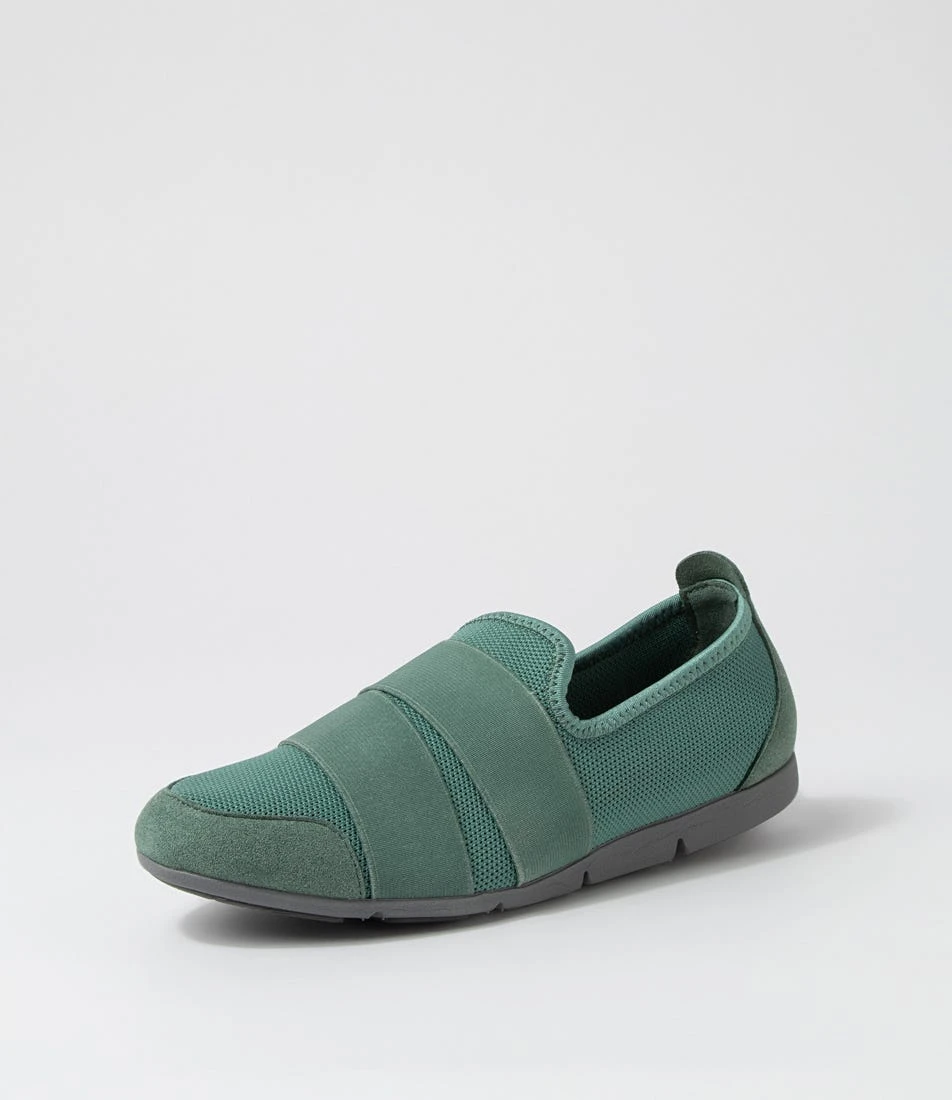 Sarrina Khaki Mesh Elastic Sneakers 4 Sarrina Khaki Mesh Elastic Sneakers - Image 2