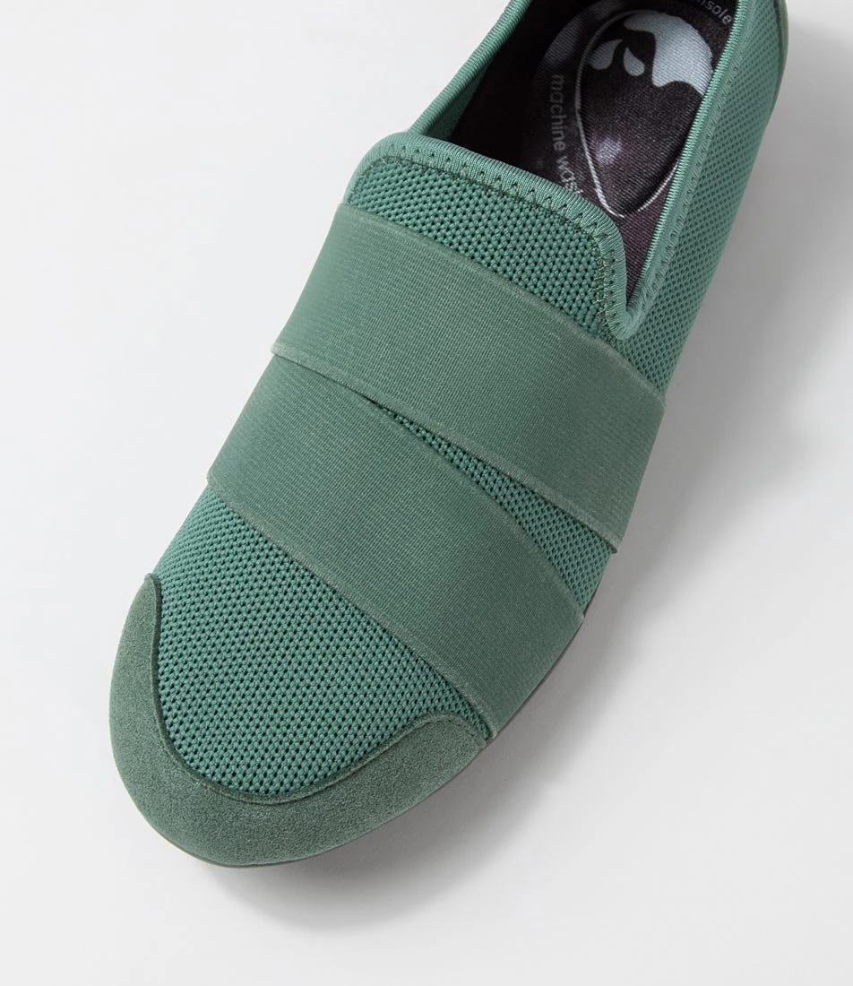 Sarrina Khaki Mesh Elastic Sneakers 6 Sarrina Khaki Mesh Elastic Sneakers - Image 4